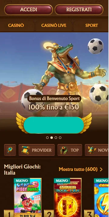 Versione mobile AmunRa Casino con design responsive, interfaccia touch-friendly, tutti i giochi disponibili e nessuna installazione dell'app richiesta